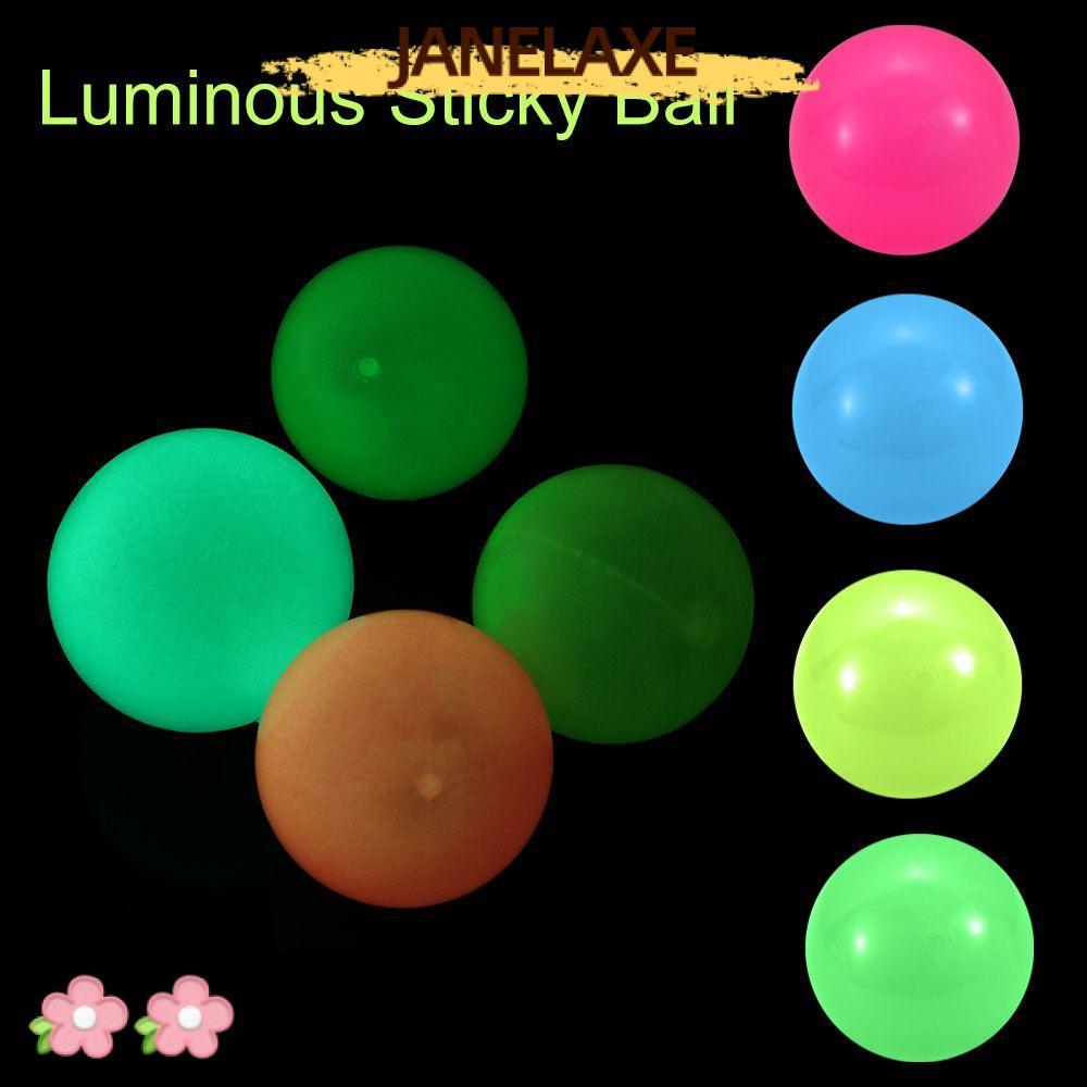 JANELAXE932JN Globs ลูก, เรืองแสงในที่มืดความเครียดบรรเทาของเล่น Sticky Ceiling Ball, Squishy Squash Throw Ball Decompression Luminous Sticky Ball สําหรับเด็กและผู้ใหญ่