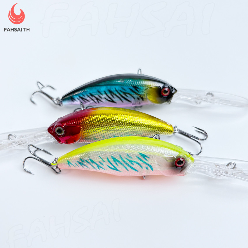 Minnow ปลั๊กดำลึก เหยื่อปลอม 8g ตา3D ลิ้นยาวพิเศษ เบ็ดกันสนิม สอยปลาลึก เหมาะกับตกปลากะพง ปลาช่อน ปลากระสูบ ปลาล่าเหยื่อ ราคา ถูกที่สุด ดีลบีเคเค แกลเลอรีภาพที่ 4