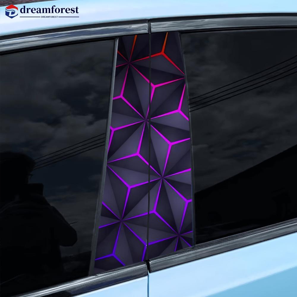 DFS 2 ชิ้นสติกเกอร์รถ B เสาศูนย์คอลัมน์ครอบคลุม DIY สติกเกอร์ตกแต่งกันรอยขีดข่วนกันน้ํา