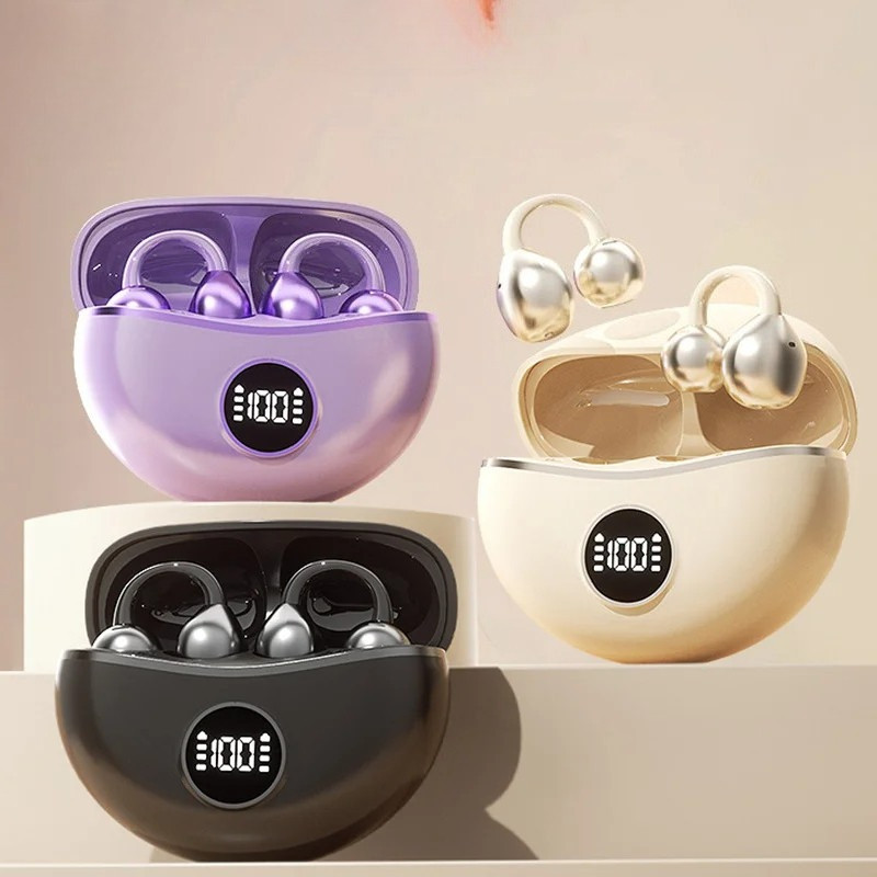 D15 หูฟังไร้สายบลูทูธ TWS ชุดหูฟัง HiFi เปิดหูฟังสเตอริโอสวมใส่จอแสดงผล LED