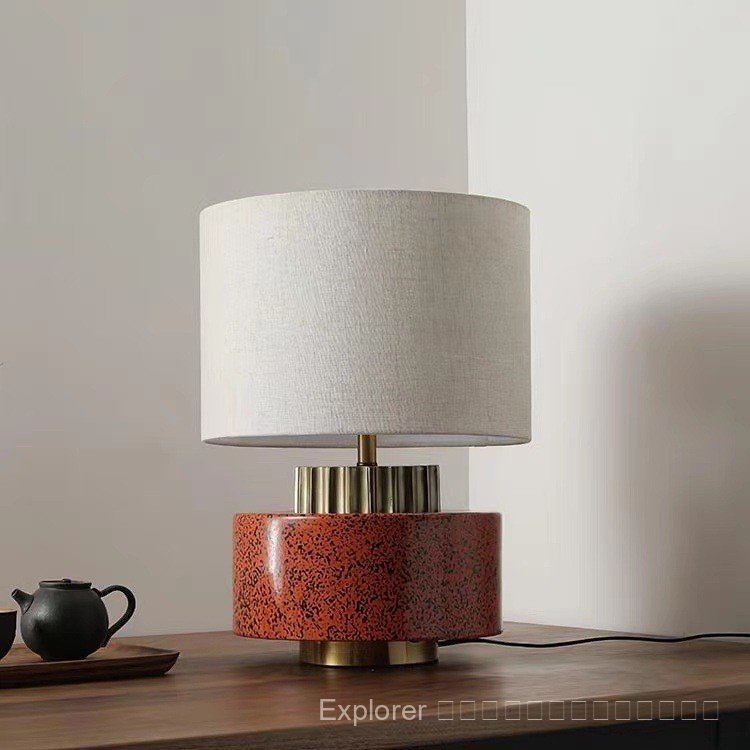 Wabi-sabi style ceramic table lamp, new Chinese style, for model rooms, living rooms, study rooms, b