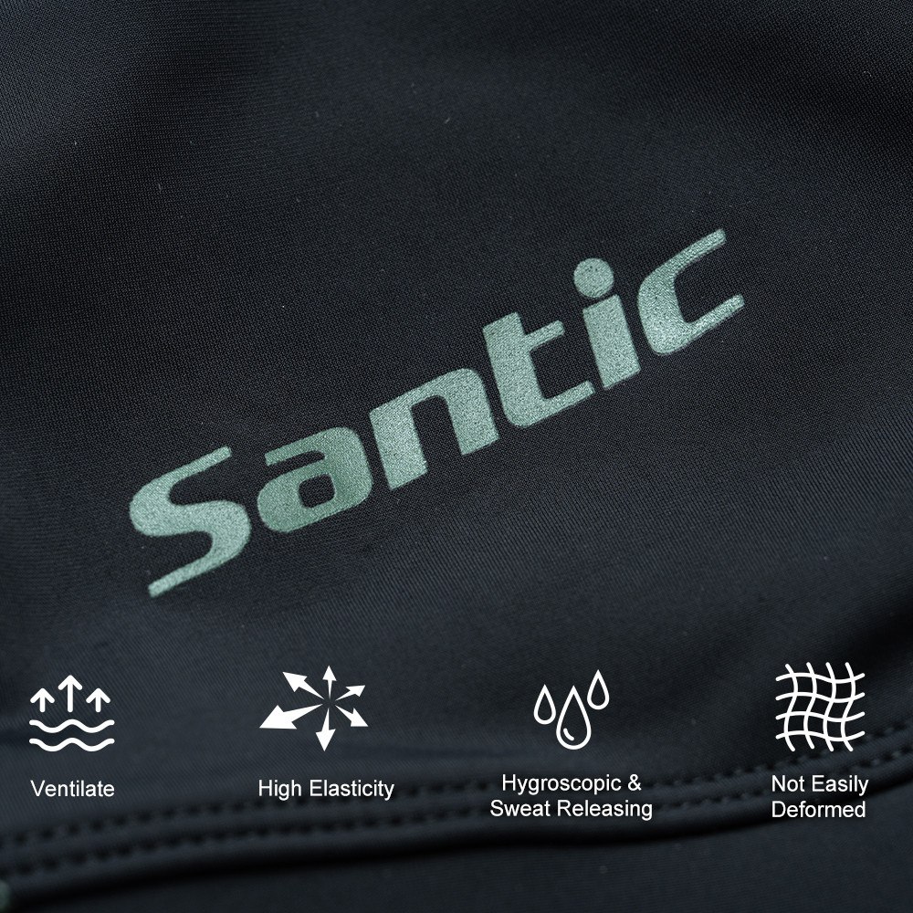 Santic Bib Shorts ผู้ชาย ฤดูร้อน กางเกงขี่จักรยาน 4D เบาะและพิมพ์ลายแผนที่ — صورة 2