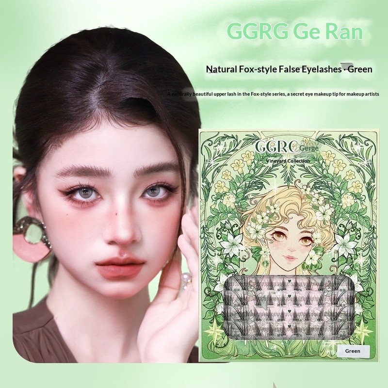 GGRG Goran ขนตาปลอม Vine Manor ช่างแต่งหน้าขนตาปลอม Light-Tailed Fox ธรรมชาติดูชาดําสีน้ําตาล Fox Series ขนตาปลอม