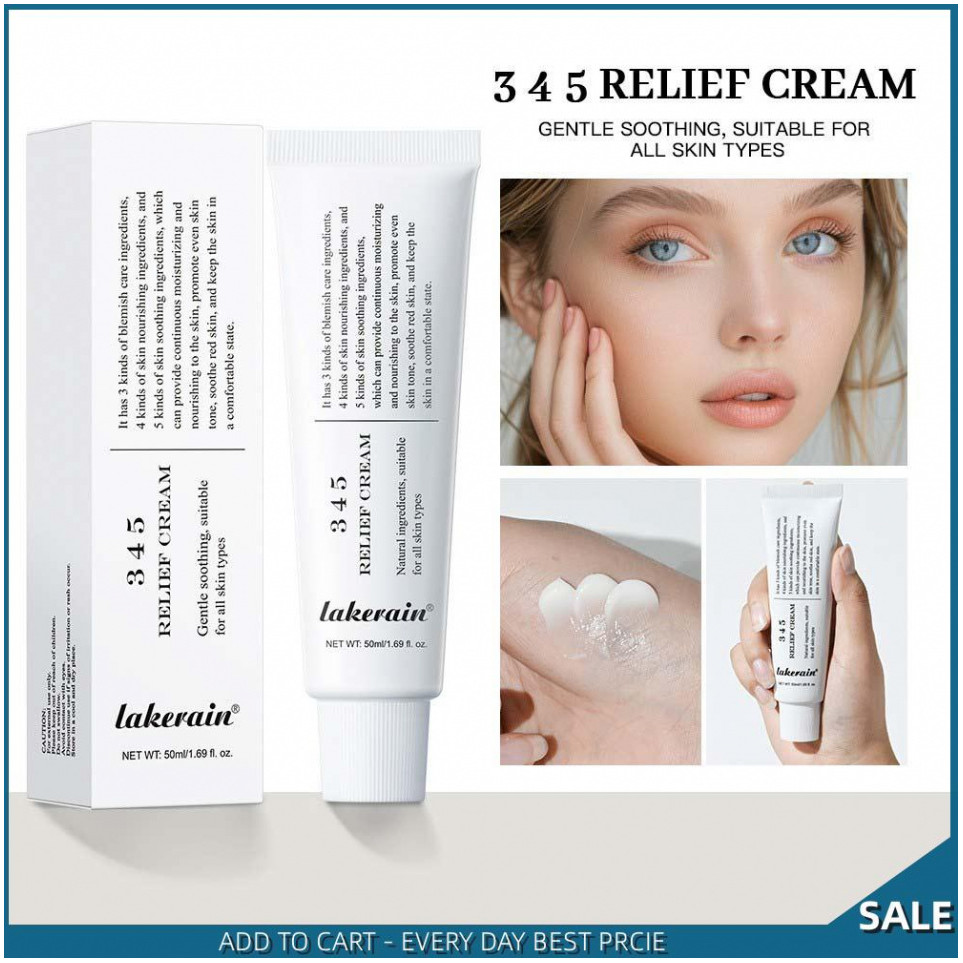 LAKE RAIN 345 Relief Cream Face Moisturizer Tilt Skin Soothing Hydration 50ml Face Skin Care Tools