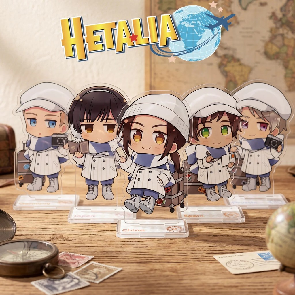 Standee อะนิเมะ Hetalia แกน Powers รุ่น Mica อะคริลิคโต๊ะศึกษาตกแต่ง Chibi พวงกุญแจ Prussia ตัวอักษร