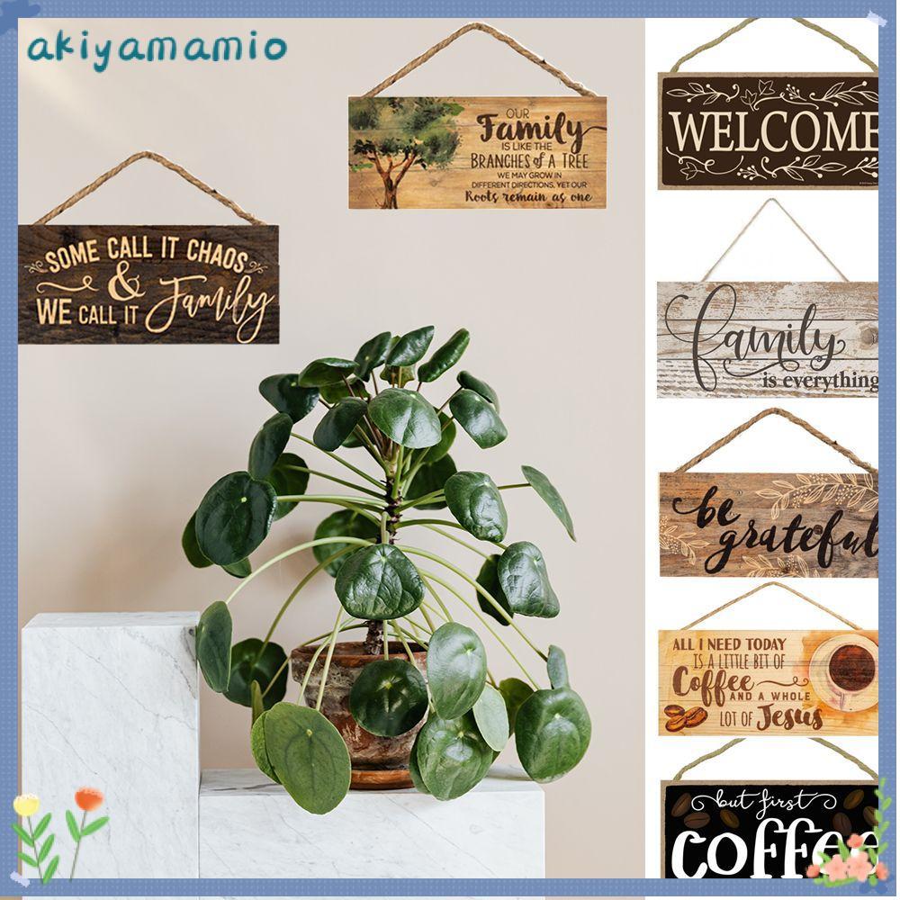 AKIYAMAMIO ป้ายต้อนรับ Wall Pediments Rustic Hanging Sweet Home Door Sign
