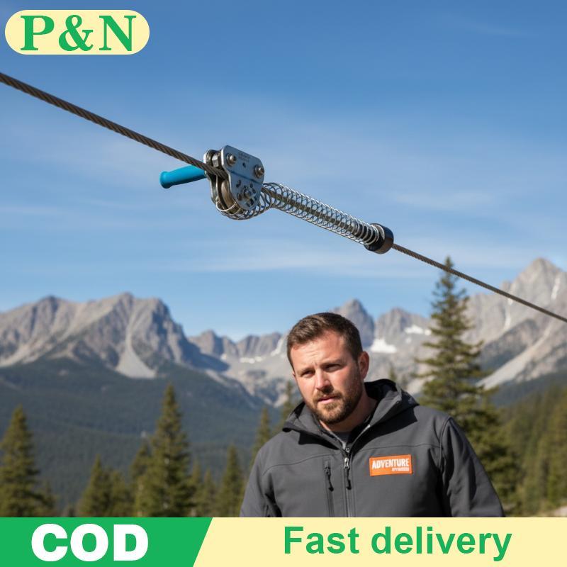 [P&N] ใหม่ Zipline ฤดูใบไม้ผลิเบรคสแตนเลสสายซิปสปริงเบรค Heavy Duty Zipline เบรคลดความเร็วสปริงเบรค 