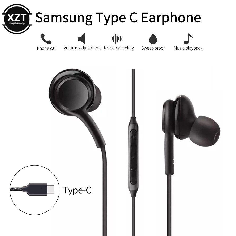 หูฟัง Teyp-C 24 บิต HD DAC หูฟังอินเอียร์ usb-c พร้อมไมโครโฟน Galaxy note 10 หูฟังเพลง Android