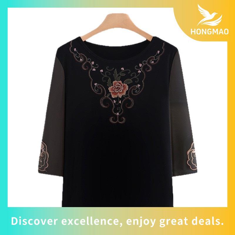 MERAH KATUN Zlata อักษรา เสื้อยืดแขนยาวผู้หญิงผ้าฝ้ายสีแดง Casual Rajsky 18.06