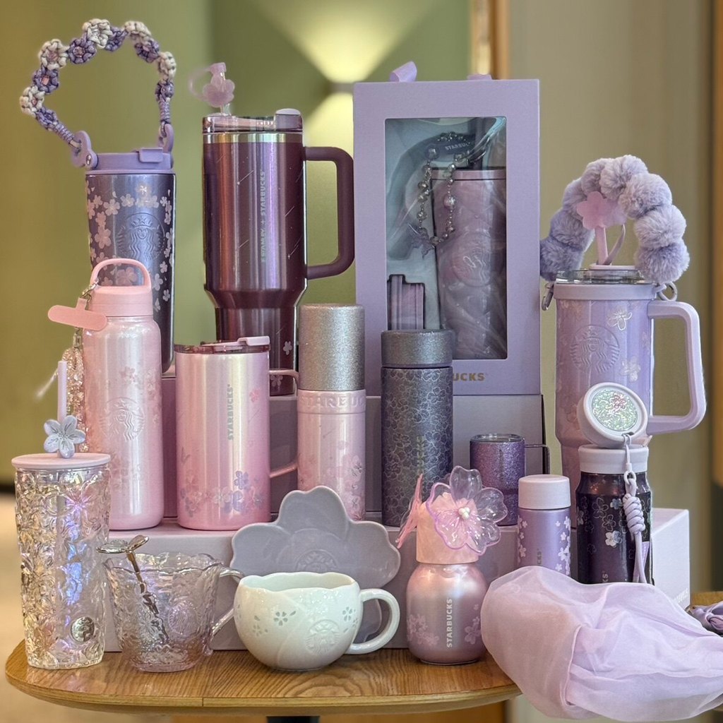 Starbucks Cup 2026 Spring สินค้าใหม่ Twilight Cherry Blossom Series หลอดแก้วมูลค่าสูง ถ้วยเก็บความร้อนสแตนเลส