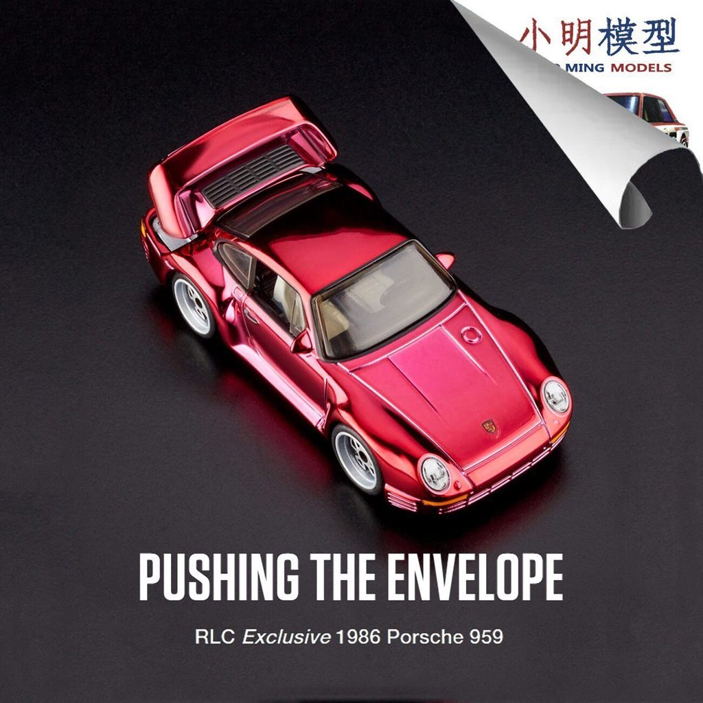 พร้อมที่ได้รับอนุญาตมาตรฐาน Hot Wheels rlc 1/64 1986 porsche 959 911 porsche ล้อแดงไฟฟ้าสีแดงยี่ห้อใ