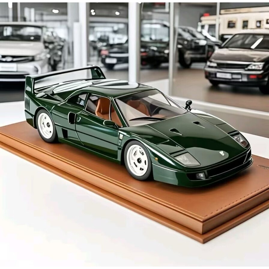 BBR Ferrari F40 1/18 British Green Alloy Full Open Car Model ของแท้จัดส่งฟรี