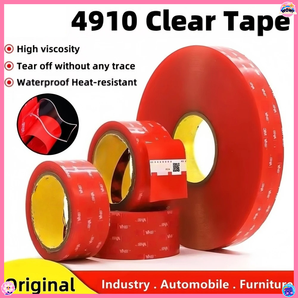 3M VHB เทป 4910 เทปใสสองด้านเทปโฟมกันน้ําพิเศษสําหรับรถยนต์ Autos House & Office