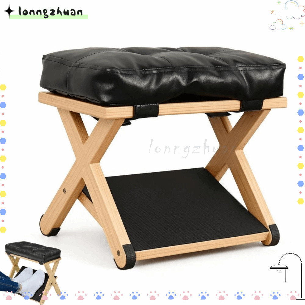 LONNGZHUAN ที่วางเท้าใต้โต๊ะทํางานตามหลักสรีรศาสตร์ พร้อมแผ่นยางกันลื่น ทนทาน รองรับเท้าขณะทํางาน
