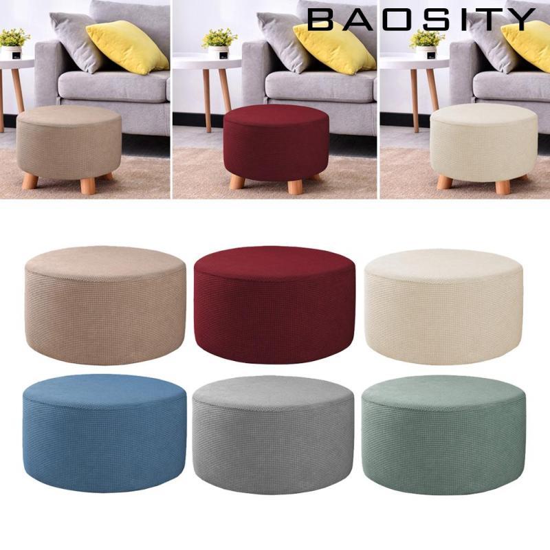 [Baosity] Ottoman Slipcovers Round Footrest สตูลวางเท้าครอบคลุม Stretch Storage Ottoman Covers, High