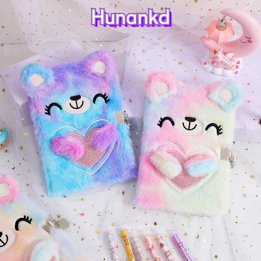 HUAN หนังสือรหัสผ่านการ์ตูนอุปกรณ์สํานักงานโรงเรียนตุ๊กตานักเรียนของขวัญเครื่องเขียน Tie-ย้อม Hand A