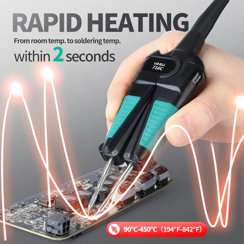 YIHUA 982 Pro สถานีบัดกรีดิจิตอล Micro แหนบบัดกรีอุปกรณ์เสริมหัวแร้ง BGA SMD เครื่องมือเชื่อม Rework