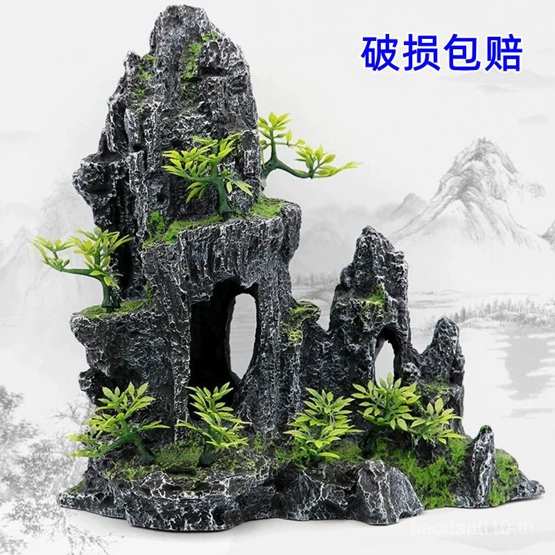 สินค้าใหม่ตู้ปลาภูมิทัศน์หิน Rockery เรซินธรรมชาติจําลองอุปกรณ์เต่าตกแต่ง Aquarium Selection Courtyard หินหยาบเครื่องประดับ