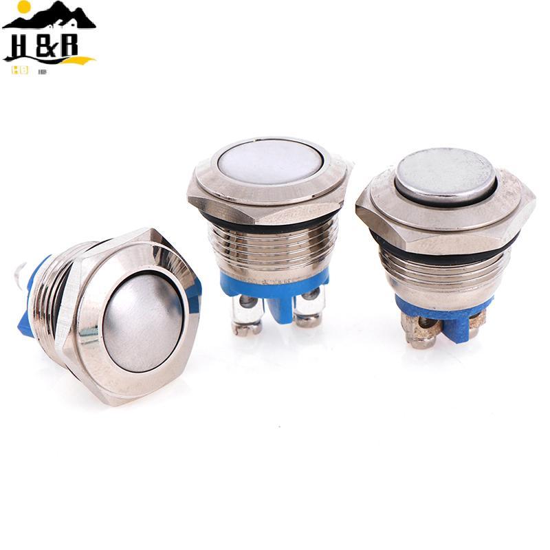 H&B 16mm Metal Push Button Switch NO Momentary Reset Self-reset Push Button Switch {th}