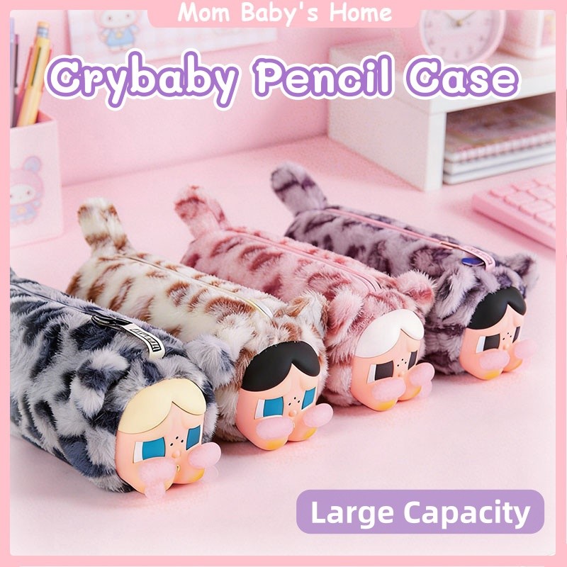 กล่องดินสอขนาดใหญ่ความจุ Soft Plush Crybaby Ocelot Design เครื่องเขียนสําหรับนักเรียนโรงเรียน Bekas 