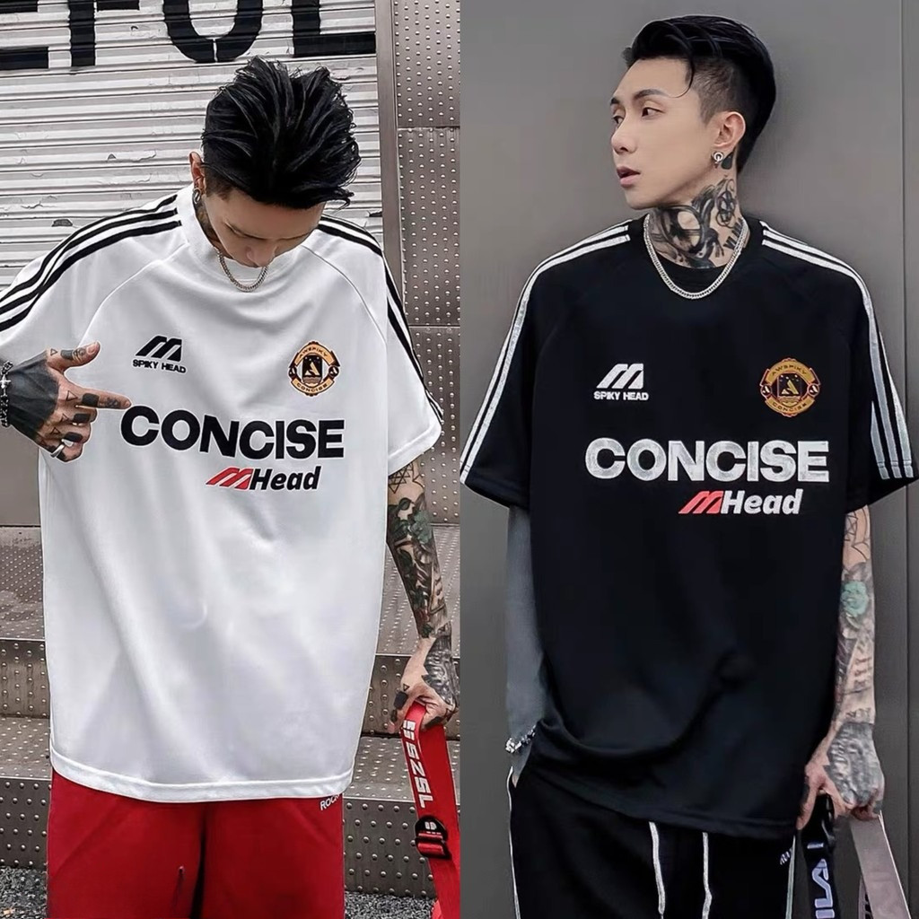 Chaistyle เสื้อยืดผู้ชาย เสื้อคอกลม สไตล์อเมริกัน เรียบง่าย ชุดคู่รัก แขนสั้นสำหรับผู้หญิง แมทช์ลุคง่าย