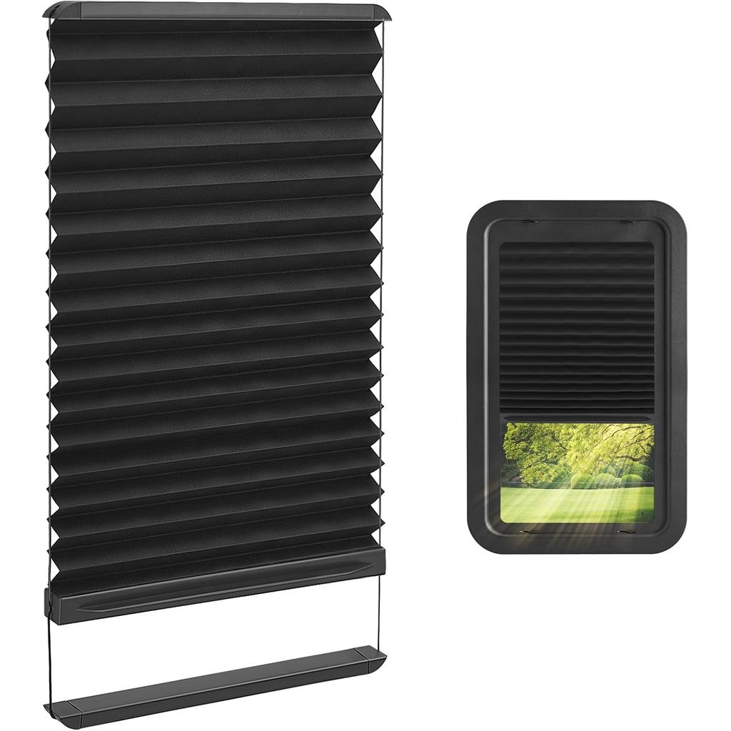 ทดแทนสําหรับ Lippert RV Door Window 12 x21 เฉดบางพร้อมสําหรับประตูทางเข้า RV สีดํา
