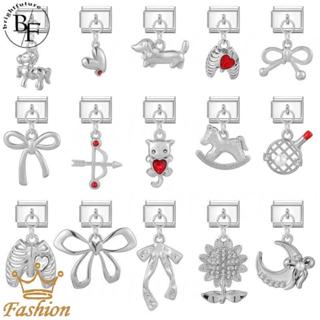 เหล็กโพนี่ลูกสุนัขจี้อิตาลีเสน่ห์สร้อยข้อมือพอดี9มิลลิเมตรสร…