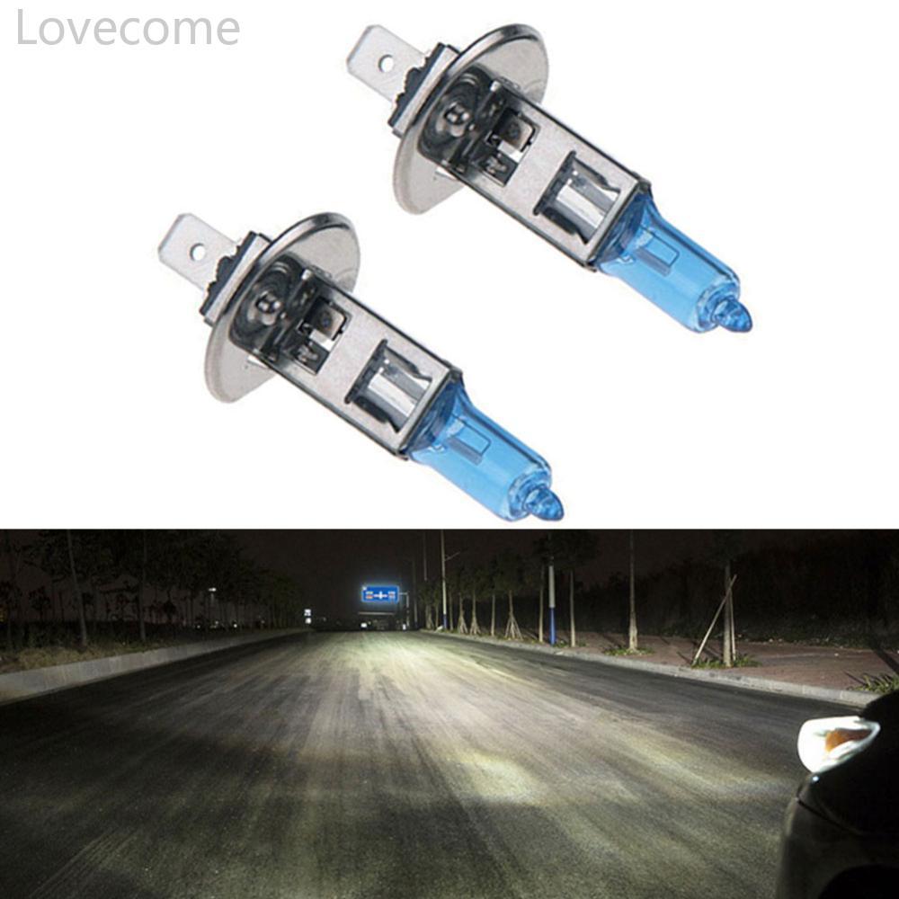 Lovecome 2PCS H1 12V 100W ฮาโลเจนสีขาว 6000k หัวโคมไฟ Globes หลอดไฟหมอกรถหลอดไฟ B4J6