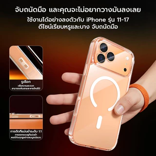 X-IT เคสแม่เหล็กสําหรับ iPhone 11 12 13 14 15 16 16e 17 air 18 Pro Max, กันกระแทกโทรศัพท์ฝาครอบกันชน, Anti-Scratch Clear Back (ใส)