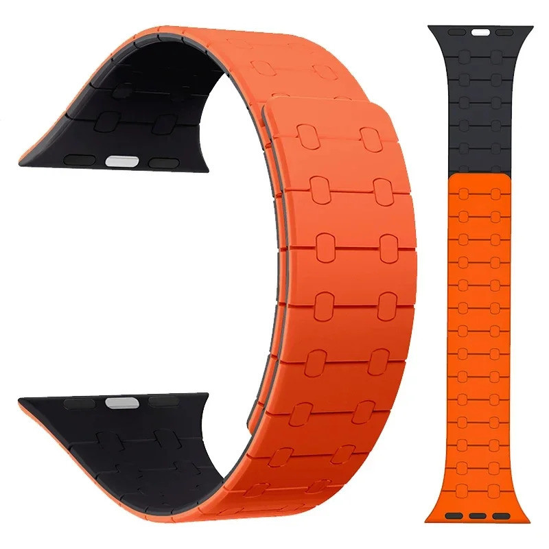 สายซิลิโคนแม่เหล็กสําหรับ Apple Watch Band Ultra 2 49 มม.44 มม.40 มม.S10 46 มม.42 มม.41 มม.45 มม.สร้