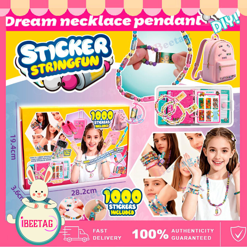 สติกเกอร์ม้วน DIY สมุดภาพหัตถกรรมของเล่น Sticki สร้อยข้อมือหัตถกรรมชุดสวมใส่และแชร์สติกเกอร์ Interactive Creative ของเล่นเด็กของขวัญ
