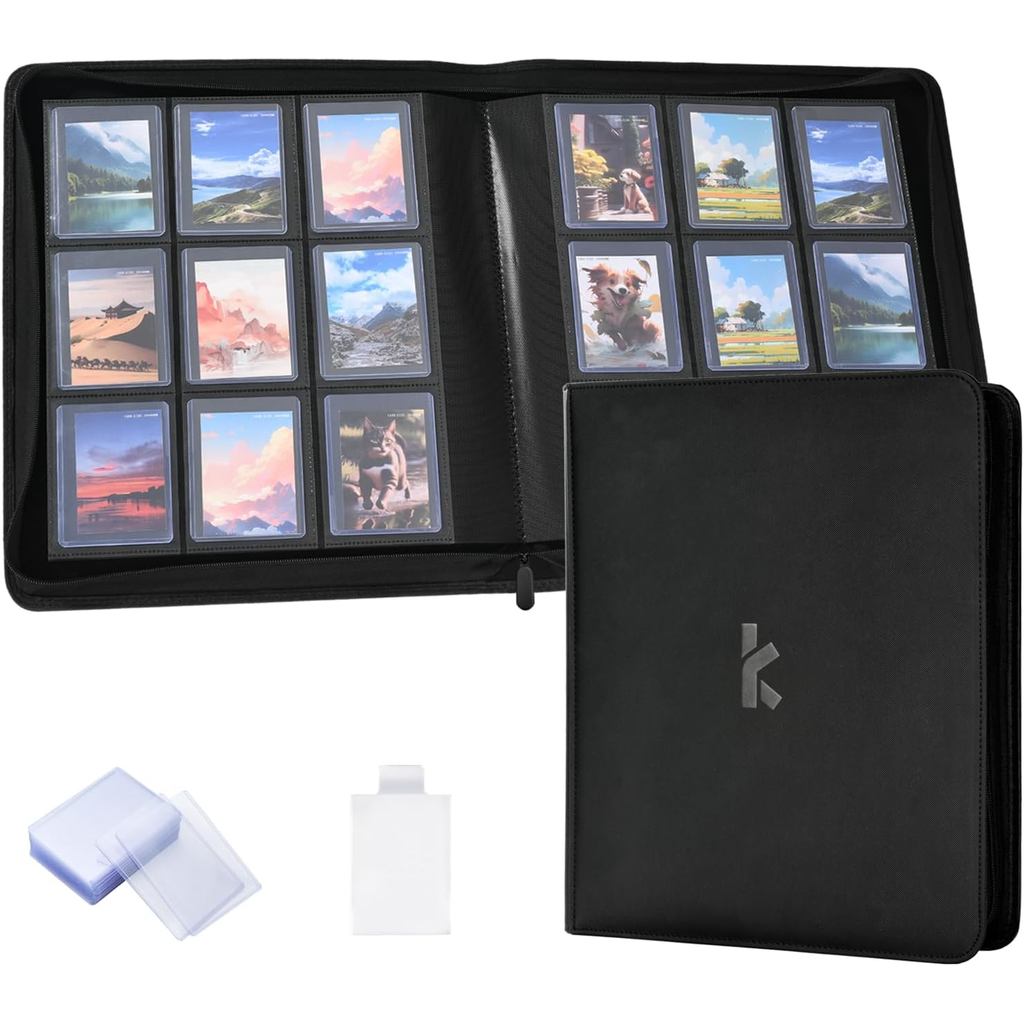 KLEAR เครื่องผูกด้านบน, ถือรถตักด้านบน 288, Include 18 Top Loaders และปลอกการ์ด Tabbed 100 ใบ, 9 กระ