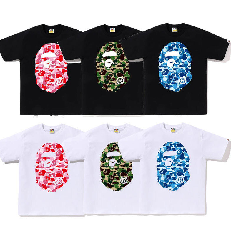 เสื้อยืดแขนสั้นลายแค้มปูฟลอUGE สำหรับทั้งผู้ชายและผู้หญิง ทรงหลวมรอบคอดีไซน์สวมใส่ง่าย