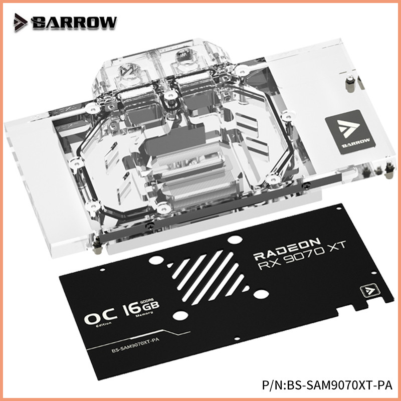 Barrow BS-SAM9070XT-PA GPU Water Cooling Block สําหรับ Sapphire METAL Alloy Pulse / PURE / PULSE RX 