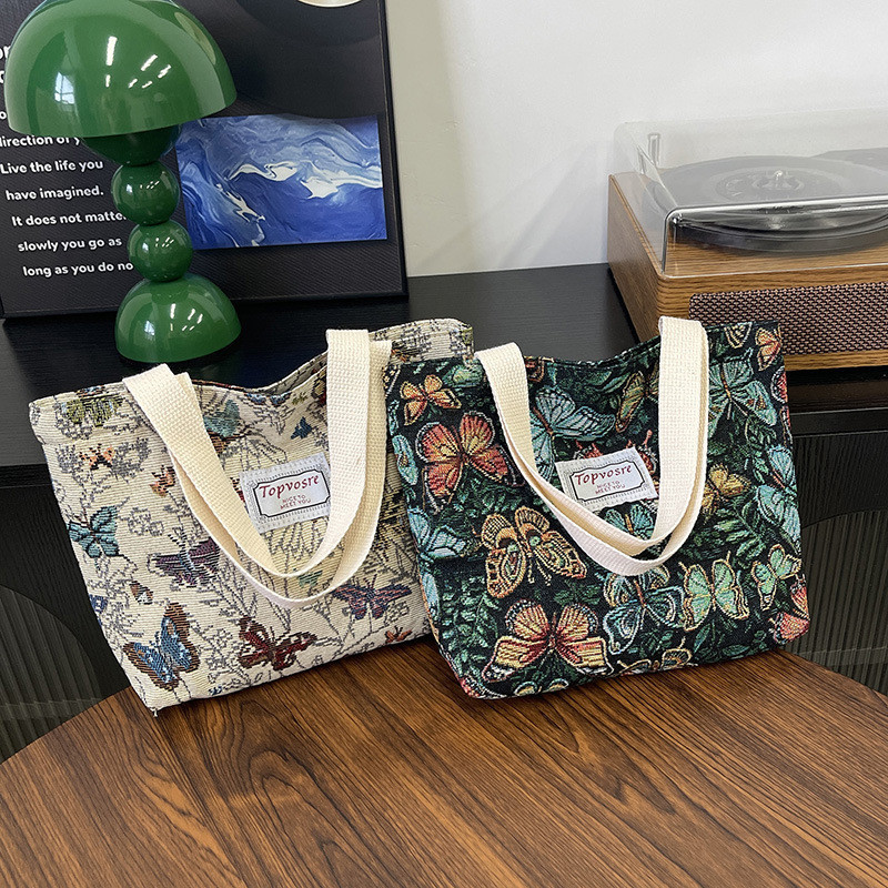 Mommy Big Design Work tw2025 Commuter Canvas Bag ความจุหญิงสไตล์ใหม่ Niche Tote Bag เกาหลี Feel Bag 