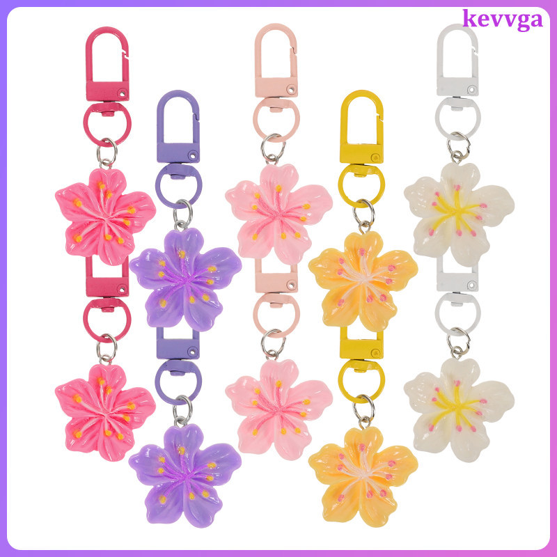 20 ชิ้นพวงกุญแจดอกไม้ตกแต่งน่ารัก Cherry Blossom พวงกุญแจจํานวนมาก 6.60X3.00X0.70 ซม.kevvga