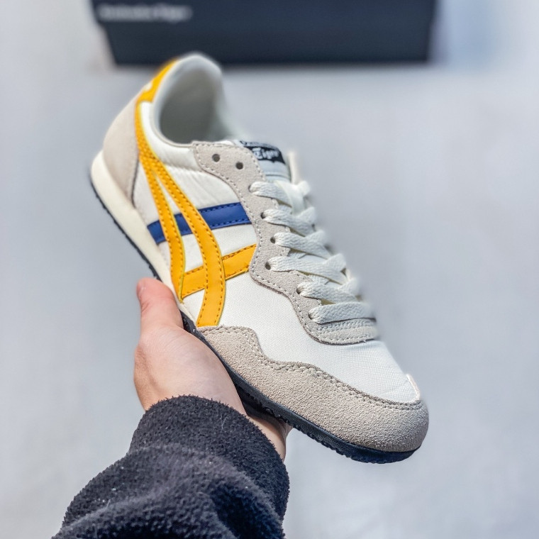 Onitsuka Tiger Mexico 66 Serrano Nylon Mens/Womens Retro รองเท้าผ้าใบเบาะ Casual Walking รองเท้าขนาด