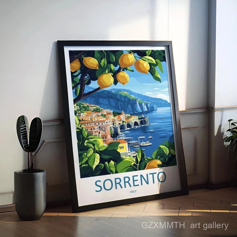 JGDI Sorrento Lemon Tree Lemon Fruit Wall Art พิมพ์ผ้าใบภาพวาดโปสเตอร์ภาพสําหรับห้องนั่งเล่นเตียงตกแ