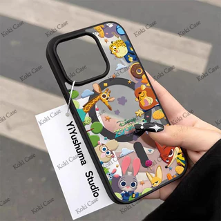 เคสโทรศัพท์ลาย Zootopia ใช้ได้กับ iPhone 13 Pro/11/12 Pro Max/14/15/16 Plus ดีไซน์แม่เหล็กคุณภาพสูงช่วยปกป้องเลนส์