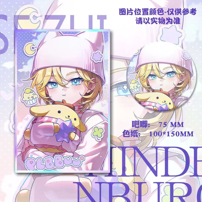 PLAVE Chi Badge เข็มกลัดภาพกระดาษสีแบบอนิเมะน่ารัก สำหรับใช้งานได้ทั้งวันและโอกาสพิเศษ คุณภาพสูง