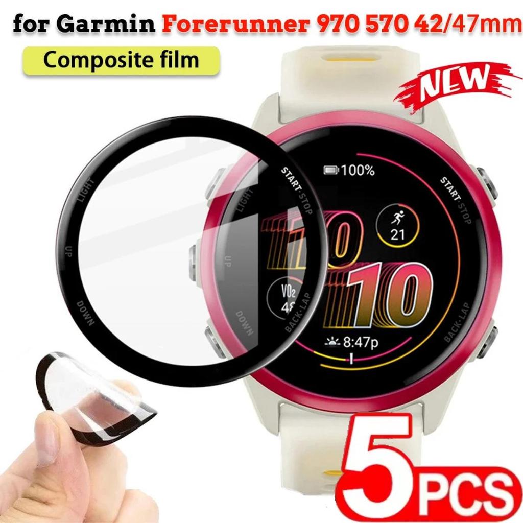 5 ชิ้นฟิล์มป้องกันเข้ากันได้สําหรับผู้เบิกทาง การ์มิน 970 570 ป้องกันหน้าจอสําหรับผู้เบิกทาง การ์มิน