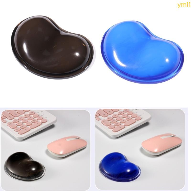 Yml1 แผ่นรองข้อมือเมาส์คอมพิวเตอร์รูปหัวใจซิลิโคน 3D Wavy Gel ที่วางข้อมือ