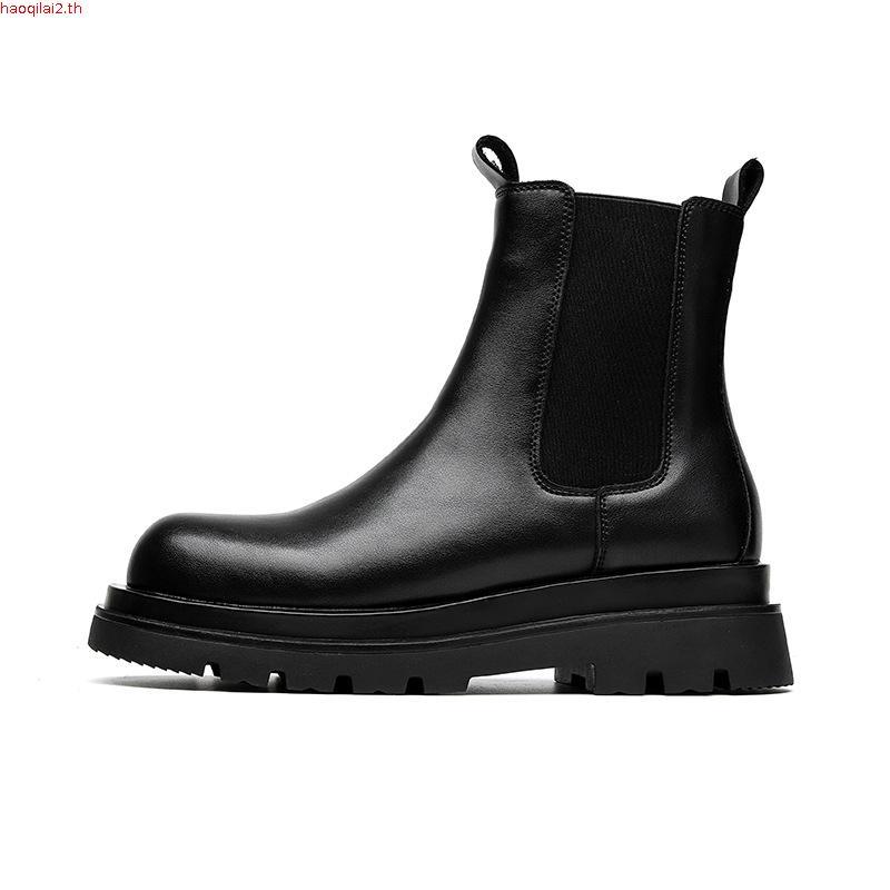 รองเท้า ฮาฟ Chelsea High-Top Boots Men Martin Boots Fashion Martin Boots Black Martin Boots
