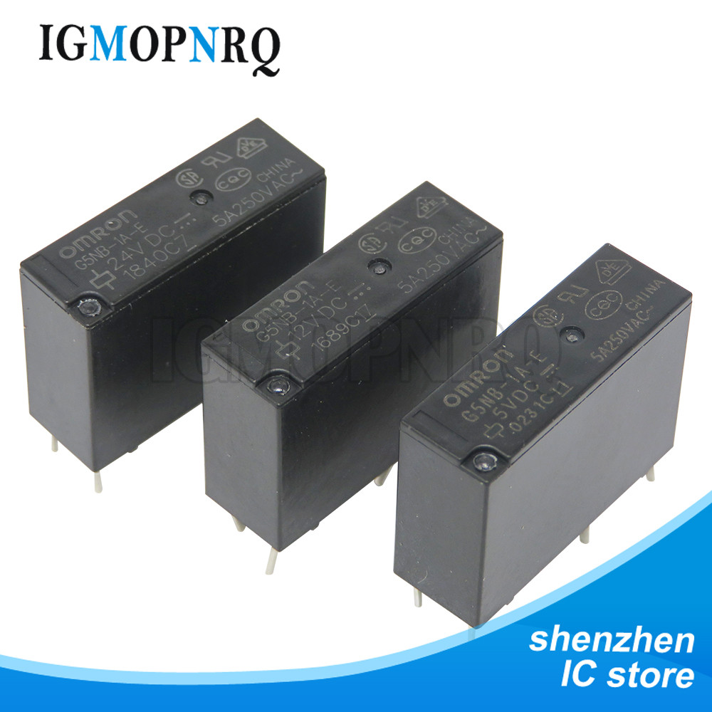 5PCS 5V 12V 24V รีเลย์ G5NB-1A-E- 5VDC 12VDC 24VDC 5A 250VAC 4PIN