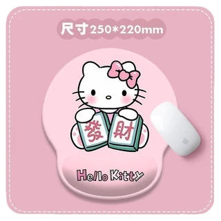 น่ารัก Hello Kitty ที่วางข้อมือแผ่นรองเมาส์ยางนุ่มการ์ตูนคีย์บอร์ดที่วางมือสีชมพูแผ่นรองโต๊ะสําหรับสาว