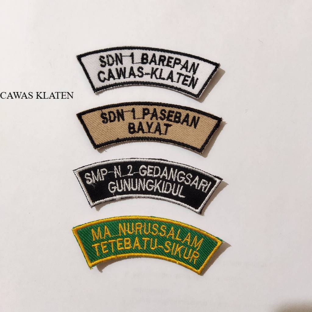 เย็บปักถักร้อย Bet เย็บปักถักร้อยโรงเรียน Location ขนาด 8x2.8 CM เย็บปักถักร้อยพรีเมี่ยมมีให้เลือกหล