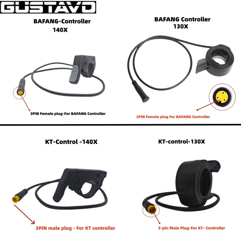 GUSTAVO Ebike คันเร่งกันน้ําสำหรับ Bafang และ KT Controller