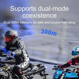 บลูทูธติดหมวกกันน็อครุ่น Y20 MAX เวอร์ชันบลูทูธ 5.3 อินเตอร์คอมพร้อมไฟ RGB แบตเตอรี่ 1000mAh สําหรับนักขี่มอเตอร์ไซค์