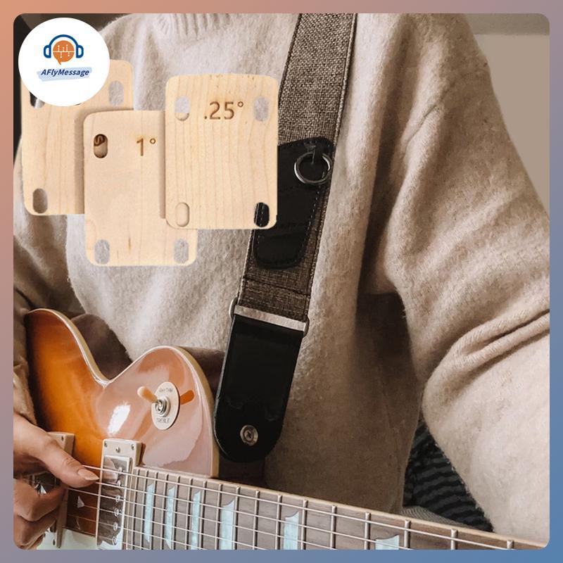 AFl 3 ชิ้นกีตาร์ไฟฟ้าคอ Shims le แผ่น 0.25/0.5/1 องศาเครื่องดนตรีกีตาร์ไฟฟ้าอะไหล่ TH