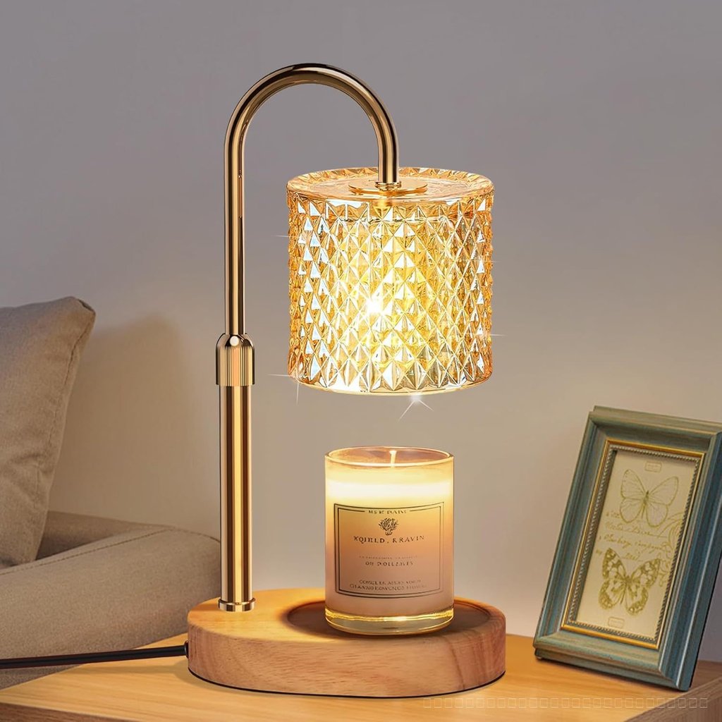 Wooden Aromatherapy Lamp Wax Melting Lamp Candle Warmer Adjustable Light Candle Holder Bedroom Aroma